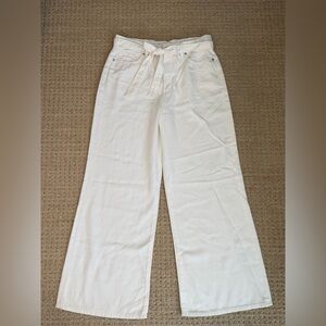 NWT Loft Palazzo Women's White Jeans size 31 12 High Rise